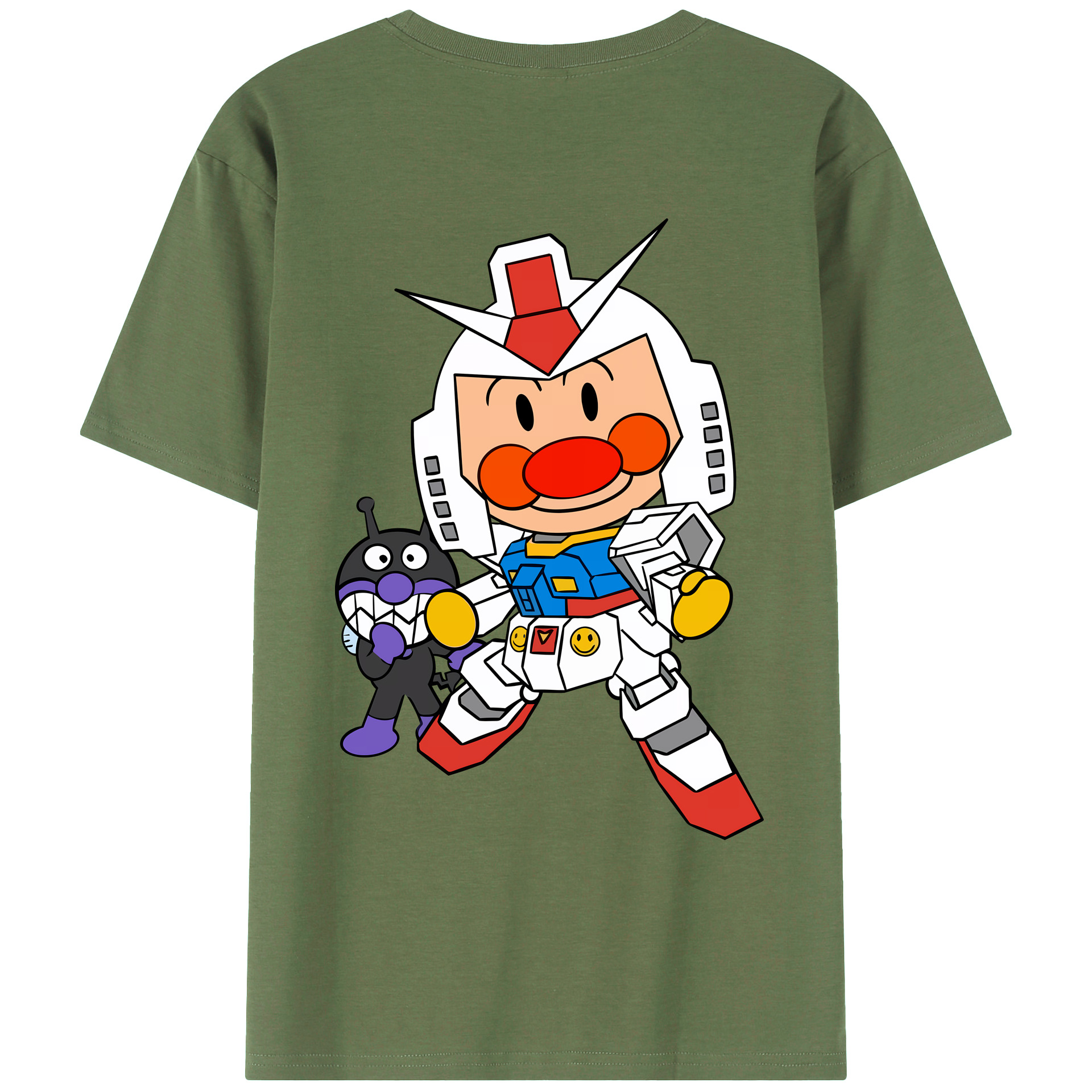 （画像用） アンパンマン Anpanman 綿100％ メンズ半袖Tシャツ（バックプリント） 通気性